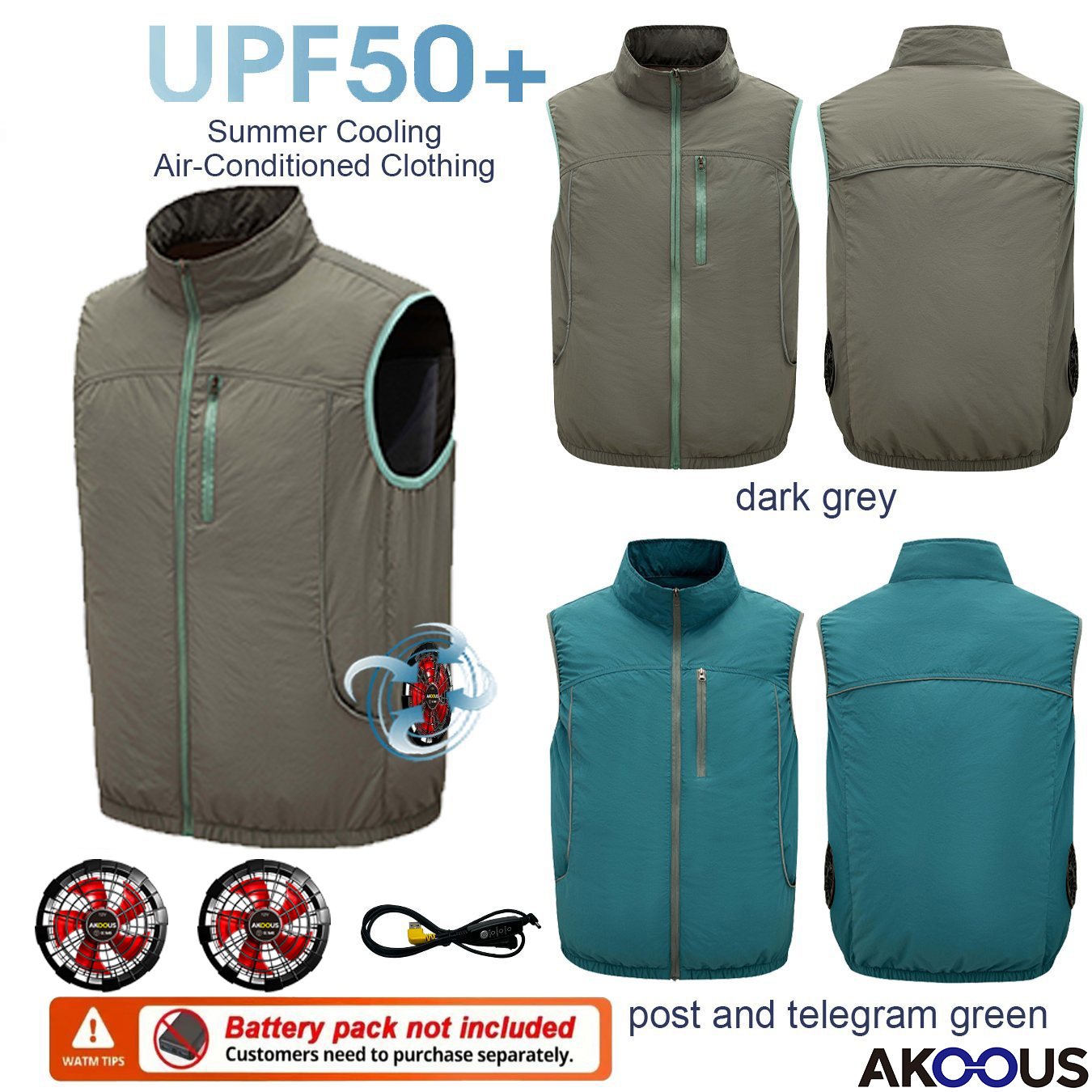Outdoor Adventure Vest - Kamizelka chłodząca bez rękawów z wentylatorem